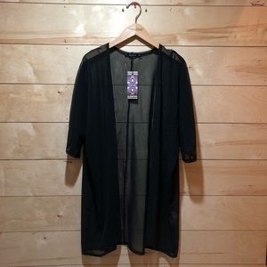 Black mesh kimono